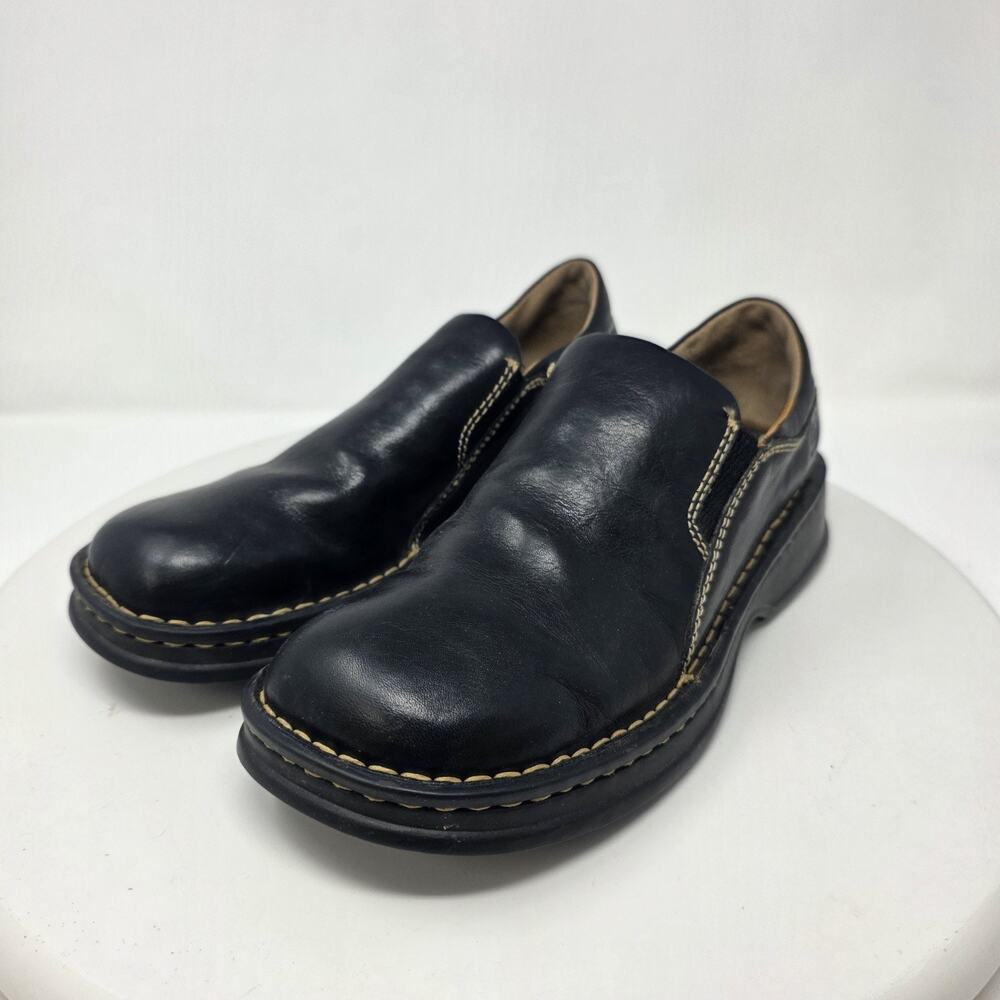Born Mayflower II Leather Slip On Shoes Womens 9 Black Soft Comfort Loafers